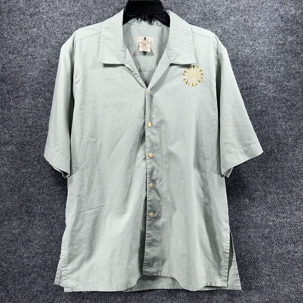 Alejandro Julian Nunez Men Size 2XL Native American Shirt Short Sleeve Button Up